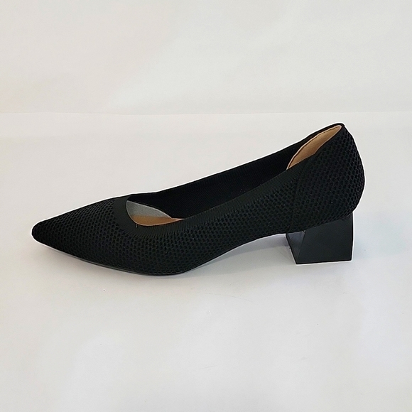 Women's Dress Shoes, Comfortable Knitted Shoes with Chunky Heel and Closed Toe - Picture 10 of 12